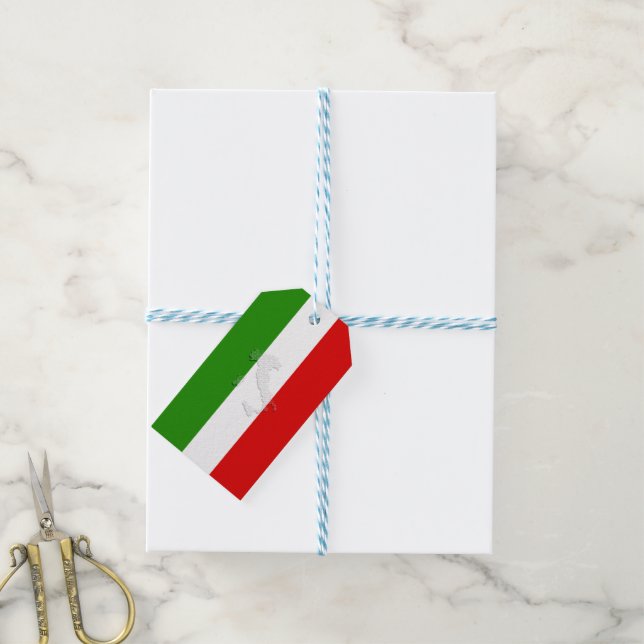 Étiquettes-cadeau Drapeau italien (Avec de laficelle)