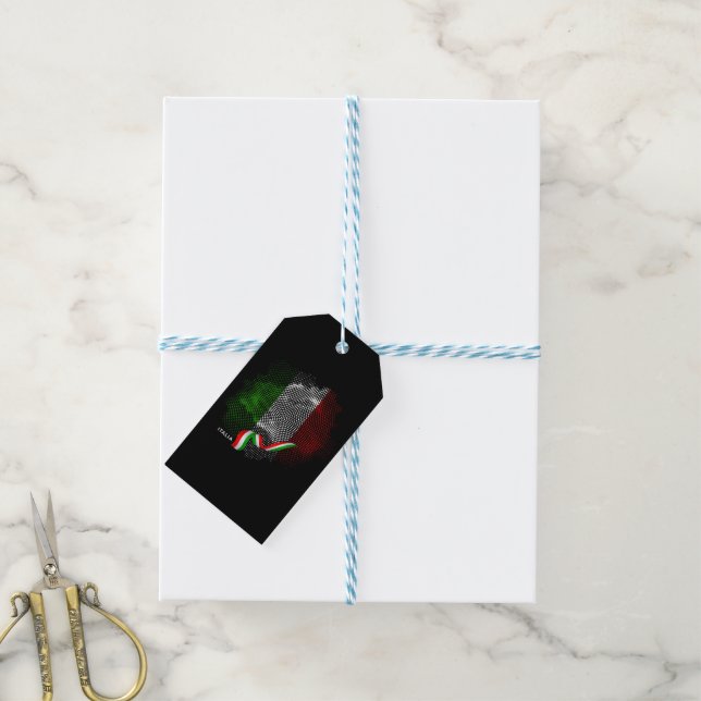 Étiquettes-cadeau Drapeau italien (Avec de laficelle)