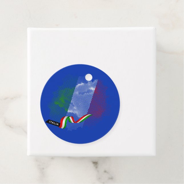 Étiquettes Cadeau Drapeau italien (En situation)