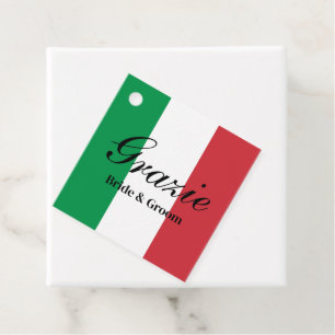Étiquettes Cadeau Drapeau italien Grazie Italie fête de mariage