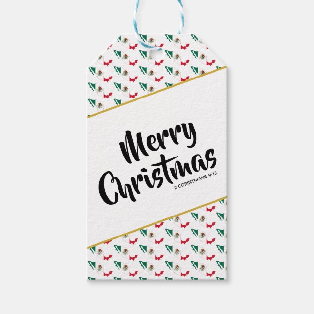 Étiquettes-cadeau Drapeau MEXICO personnalisé Noël (Devant)