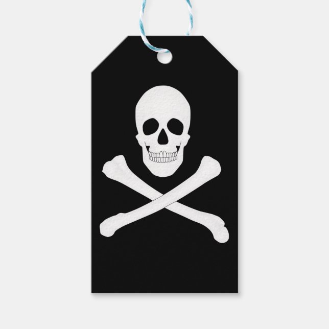 Étiquettes-cadeau Drapeau Pirate (Jolly roger) (Devant)