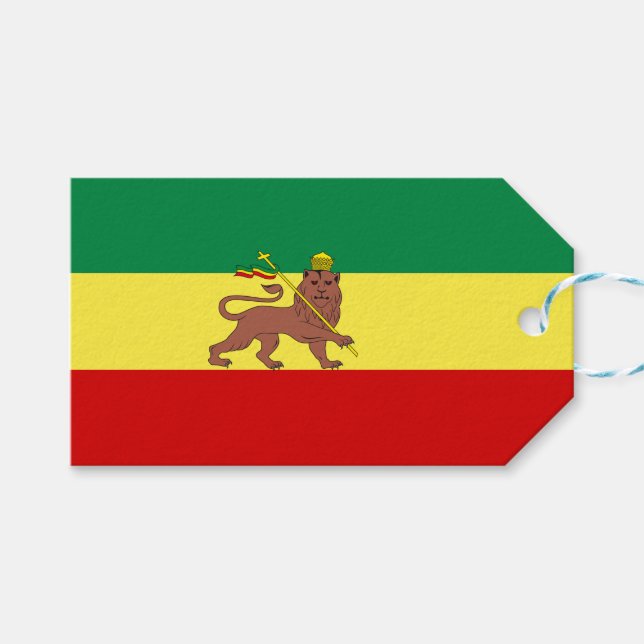 Étiquettes-cadeau Drapeau Rastafarien (Rastafarianisme) (Rasta) étiq (Devant (Horizontal))