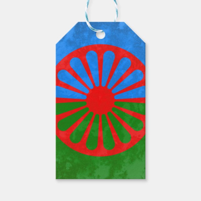Étiquettes-cadeau Drapeau romani (Devant)