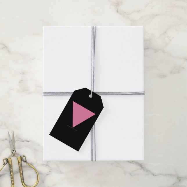 Étiquettes-cadeau Drapeau triangle rose de SlipperyJoe drapeau rose  (Avec de la ficelle)