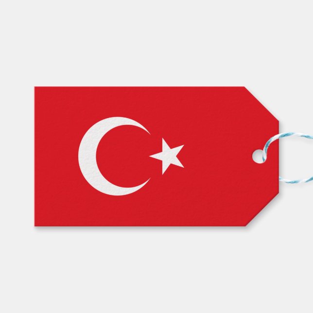 Étiquettes-cadeau Drapeau turc (Turquie) (Devant (Horizontal))