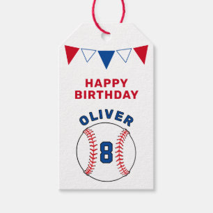 Étiquettes-cadeau Drapeaux de Fanions de Balle de Baseball Enfants A