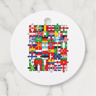 Étiquettes Cadeau Drapeaux des pays du pavillon international