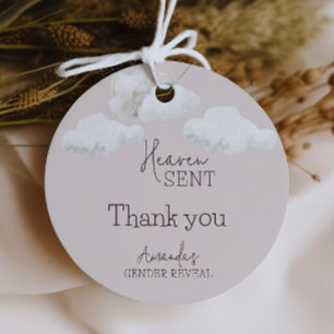 Étiquettes Cadeau Dreamy Beige Neutral Ciel Envoyé Genre Révélation