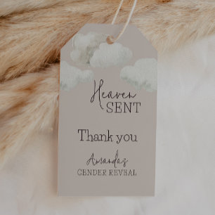 Étiquettes-cadeau Dreamy Beige Neutral Ciel Envoyé Genre Révélation