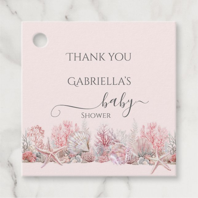Étiquettes Cadeau Dreamy Under the Sea Baby shower (Devant)