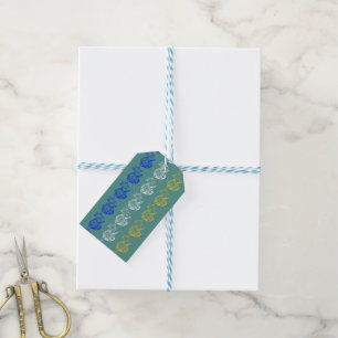 Étiquettes-cadeau Dreidels + Stars