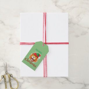 Étiquettes-cadeau Drôle Animaux Safari Lion Père Noël Costume de Noë
