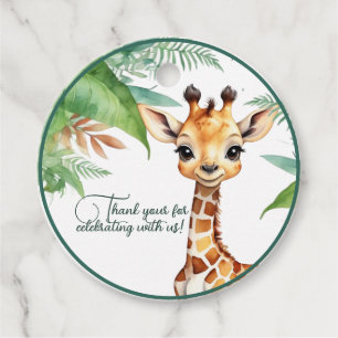 Étiquettes Cadeau Drôle Baby shower Jungle Avec Giraffe