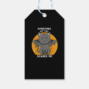Étiquettes-cadeau Drôle Chat Kitten Halloween Design Pour Crazy Cat