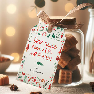 Étiquettes-cadeau Drôle Cher Père Noël Mignon Noël 