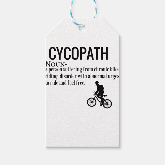 Étiquettes-cadeau Drôle Cycopath Noun Design Dictionnaire Définition (Devant)