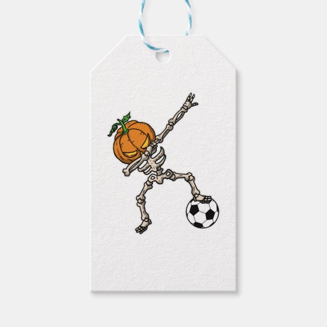 Étiquettes-cadeau Drôle Dabbing Citrouille Head Soccer Idée cadeau (Devant)