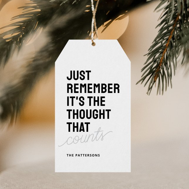 Étiquettes-cadeau Drôle de dire Noir Blanc Noël (Créateur téléchargé)