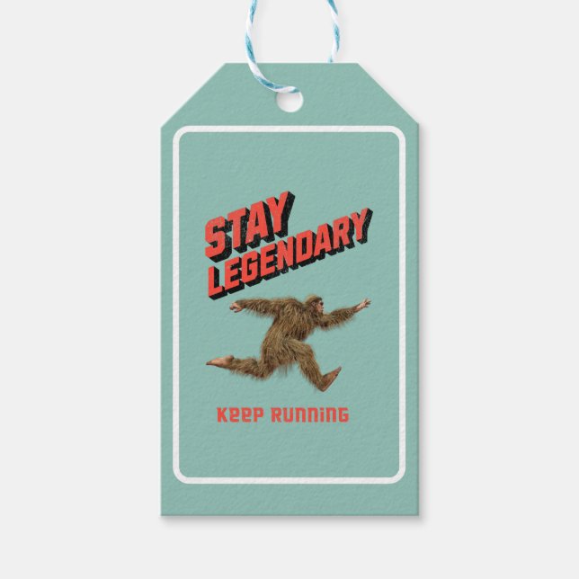 Étiquettes-cadeau Drôle de motivation de course de Bigfoot (Devant)
