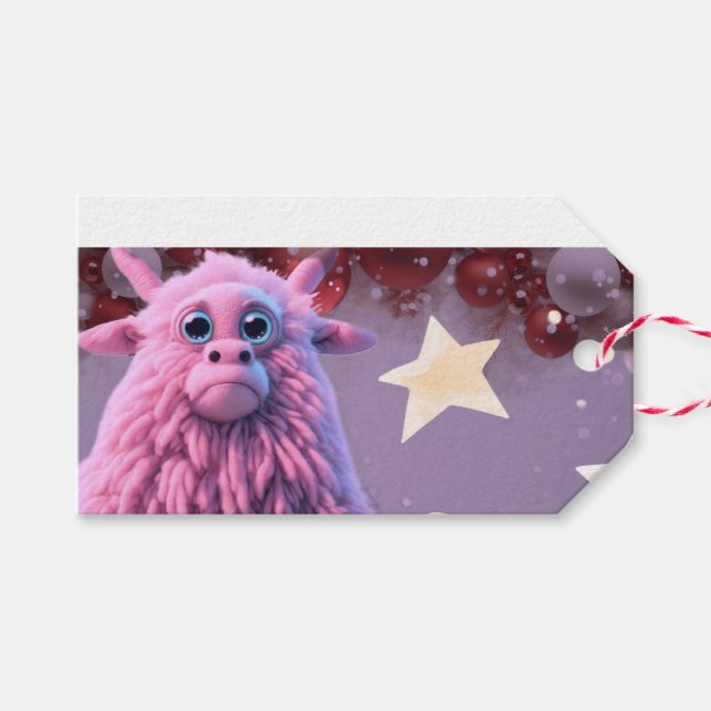 Étiquettes-cadeau Drôle dessin animé (Devant (Horizontal))