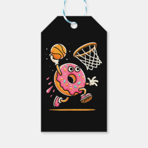 Étiquettes-cadeau Drôle Donut Dunking Basketball Food Champ Sports D