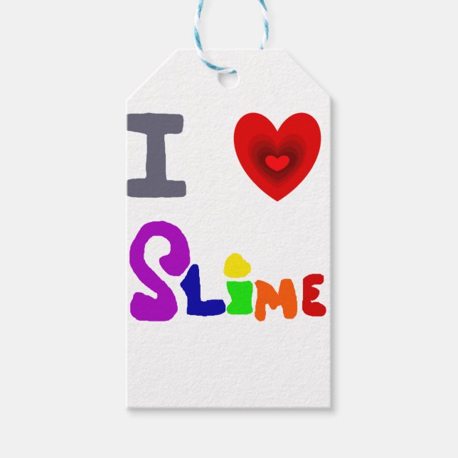 Étiquettes-cadeau Drôle J'Aime L'Art Slime (Devant)