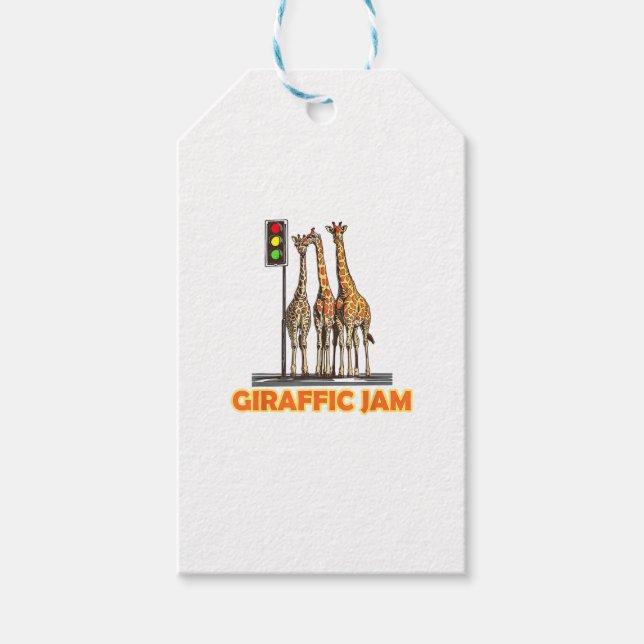 Étiquettes-cadeau Drôle Jam de la Giraffe de Pun (Devant)