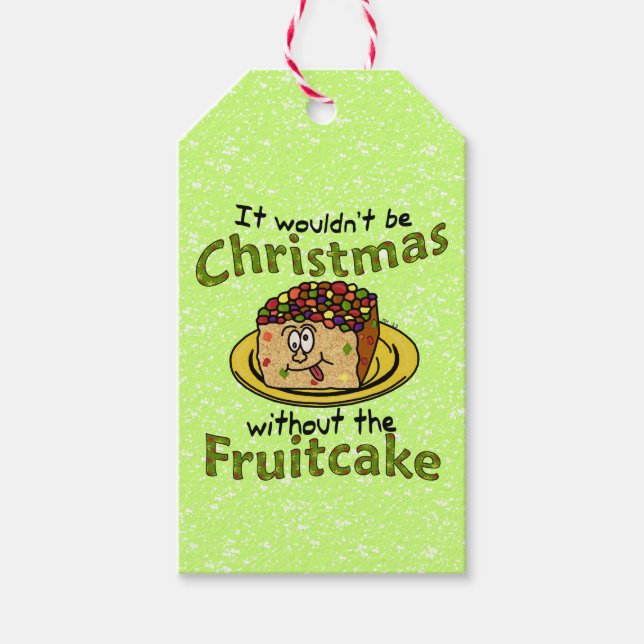Étiquettes-cadeau Drôle Noël Cartoon Fruitcake Crazy Face (Devant)