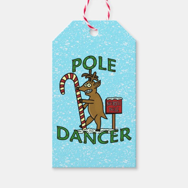 Étiquettes-cadeau Drôle Noël Dancer Reindeer Pun (Devant)