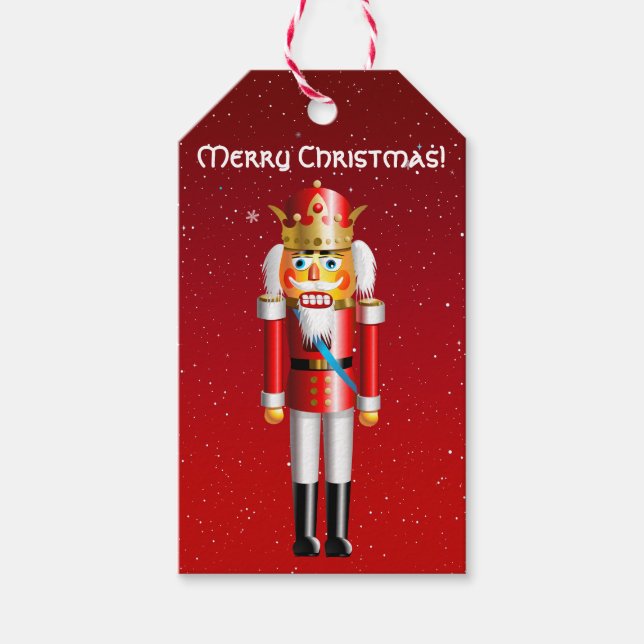 Étiquettes-cadeau Drôle Nutcracker King Cartoon (Devant)