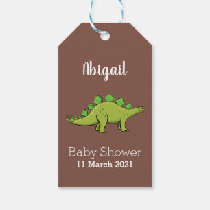 Étiquettes-cadeau Drôle stegosaurus dinosaure dessin animé
