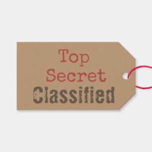 Étiquettes-cadeau Drôle Top Secret Tags cadeaux