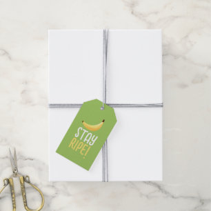 Étiquettes-cadeau Drôles de faveurs de fête à thème banane rétro ave