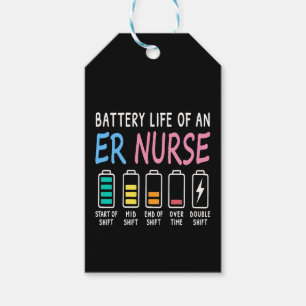 Étiquettes-cadeau Durée de vie de la batterie d'un graphique d'humou