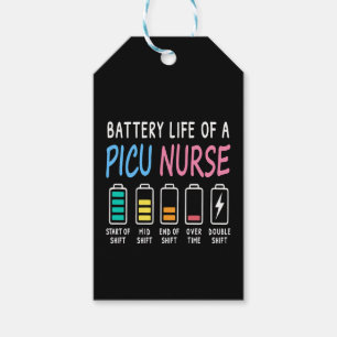 Étiquettes-cadeau Durée de vie de la batterie d'un graphique d'humou