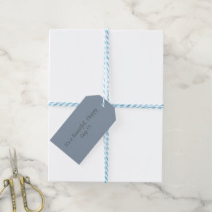 Étiquettes-cadeau Dusty Blue 8C9DAD - Message personnalisé ou vide