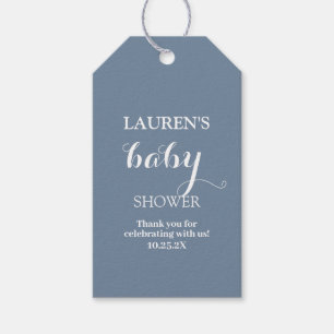 Étiquettes-cadeau Dusty Blue baby shower marque cadeau garçon