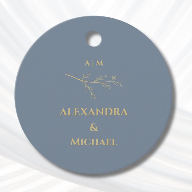 Étiquettes Cadeau Dusty Blue Botanical Christian Wedding Thank You (Créateur téléchargé)