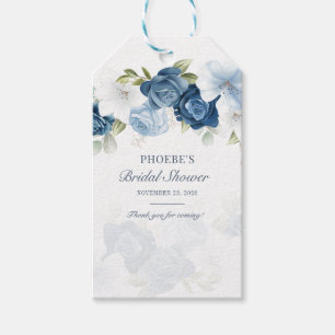 Étiquettes-cadeau Dusty Blue Floral Bloom Eucalyptus Succulent