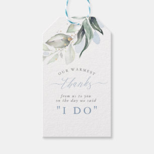 Étiquettes-cadeau Dusty Blue Greenery Mariage Merci Tags cadeaux