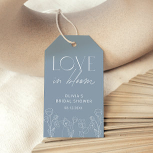 Étiquettes-cadeau Dusty Blue Love in Bloom Fête des mariées Tags cad