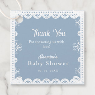 Étiquettes Cadeau Dusty Blue mexicaine baby shower papillon picado