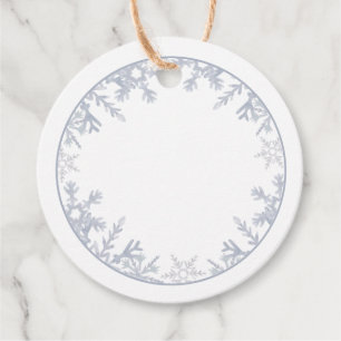 Étiquettes Cadeau Dusty Blue Snowflake Douche Mimosa Bar Juice Tags