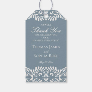 Étiquettes-cadeau Dusty Blue Talavera Fête de mariage Faveurs
