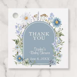 Étiquettes Cadeau Dusty Blue Tea Party Baby in Bloom Baby shower