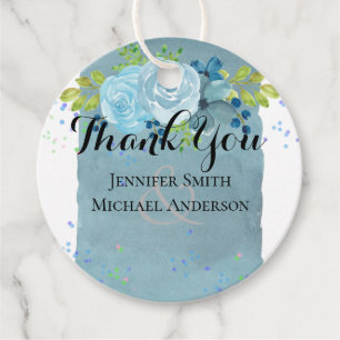 Étiquettes Cadeau Dusty Blue Turquoise Mariage Trending Budget