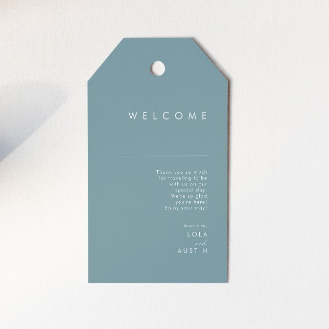 Étiquettes-cadeau Dusty Boho | Accueil Mariage bleu et vert (Créateur téléchargé)