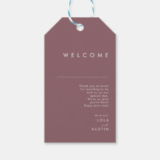 Étiquettes-cadeau Dusty Boho | Bienvenue au mariage Violet et Rose