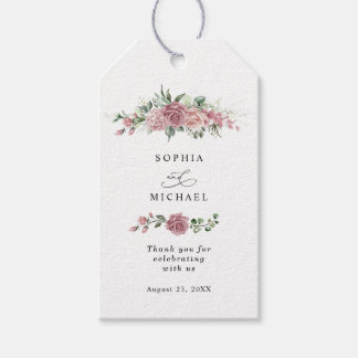 Étiquettes-cadeau Dusty Pink Floral Wedding Gift Tags